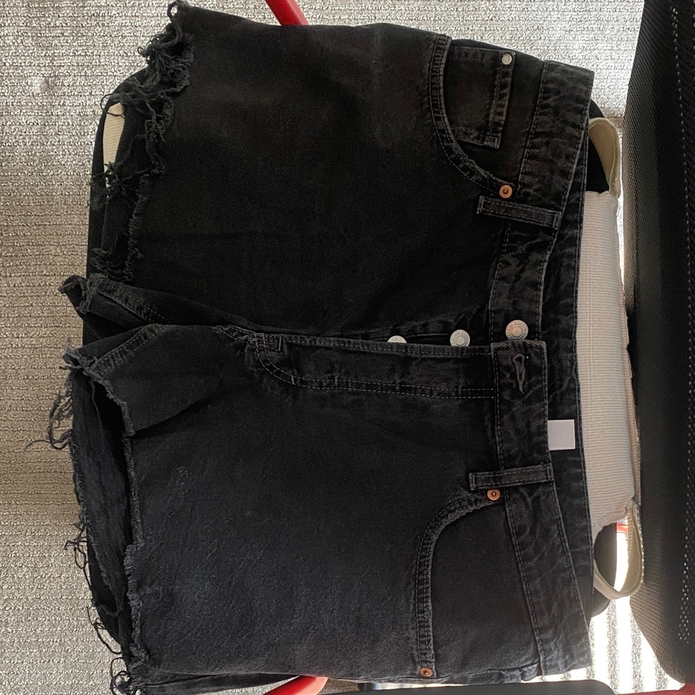 Ardene Black Distressed Jean Shorts